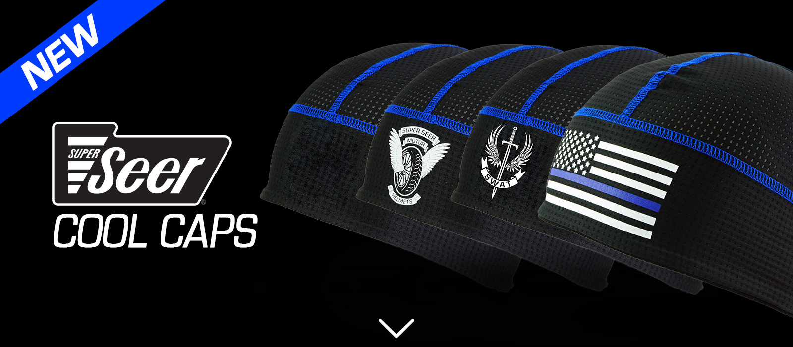 New Seer Cool Cap,S-7001,Thin Blue Line ultra-wicking skull cap,comfortable helmet liner