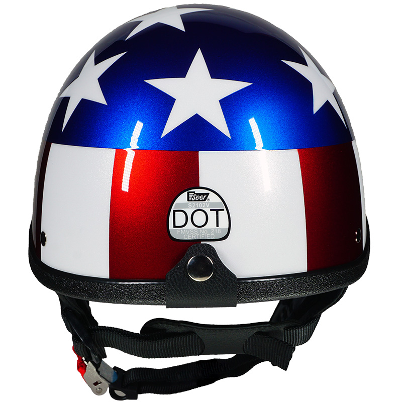 Model 1776 Stars and Stripes American flag motorcycle helmet with Onyx White Pearl Patriot Red and Pacific Blue Pearl paint