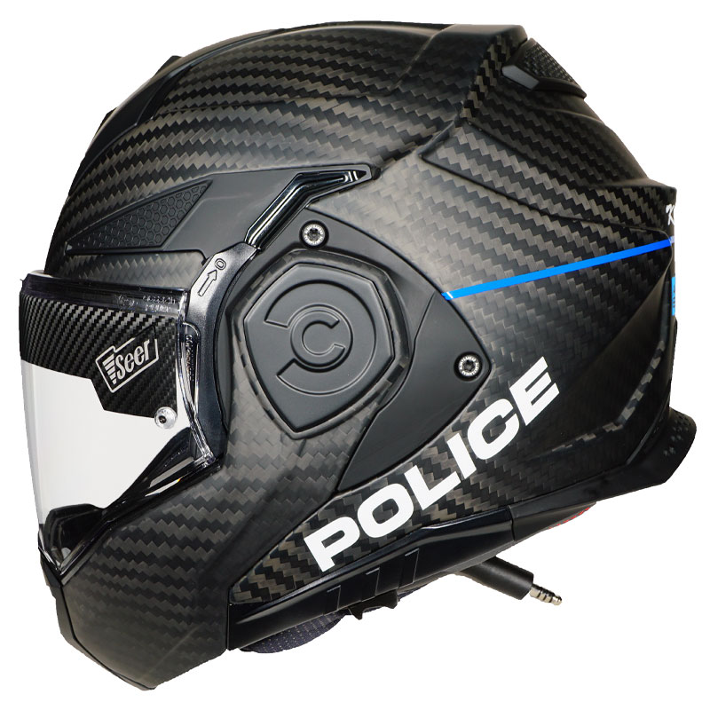 Matte Carbon Fiber LS2 Advant X with graphics