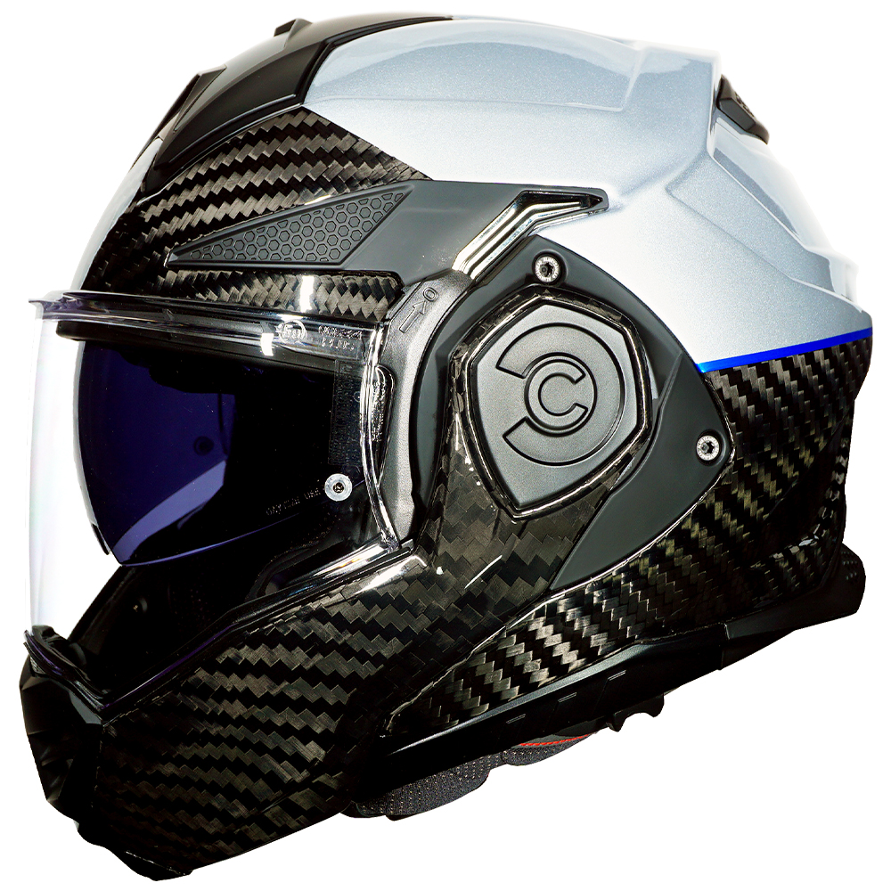 LS2 Advant X Silver Metallic and Carbon Fiber