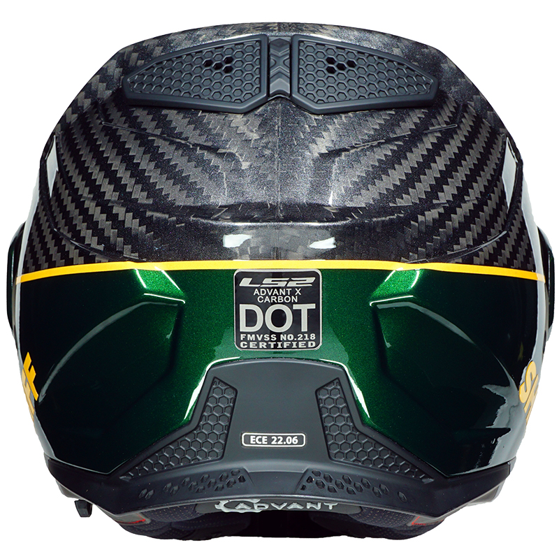 LS2 Advant X Carbon Fiber Sheriff Green and Grey Motorcycle Helmet
