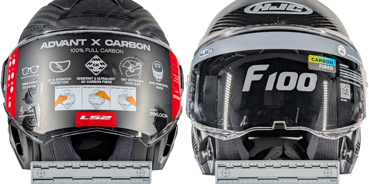 HJC F100 Carbon vs LS2 Advant X Carbon - Cheek pads