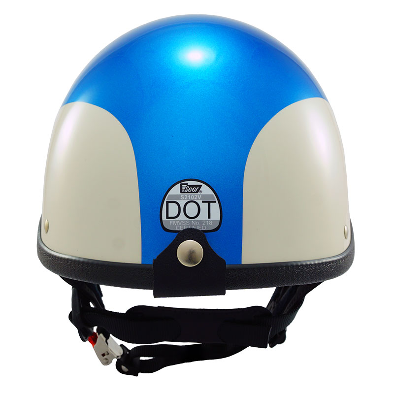 Super Seer, Custom, Color Matched, Harley-Davidson Electra Glide Revival Hi-Fi Blue with Birch White Revival Patch Trim, Carbon Fiber Motorcycle Helmet