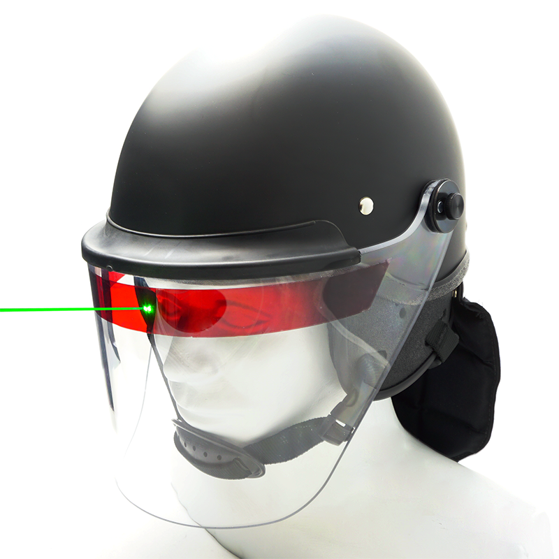 Lazer-Shield police officer laser beam eye protection riot helmet activated