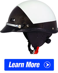 Seer Carbon Fiber Motorcycle Police Helmets, Lightweight, Half Shell, DOT Approved, Made in USA