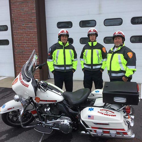 Seer S1602 Harley-Davidson Birch White and Firefighter Red Fiberglass Motorcycle Helmet