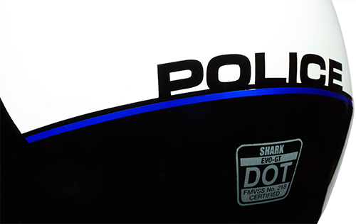 Shark Police Helmet Decals and Thin Blue Line Stripe