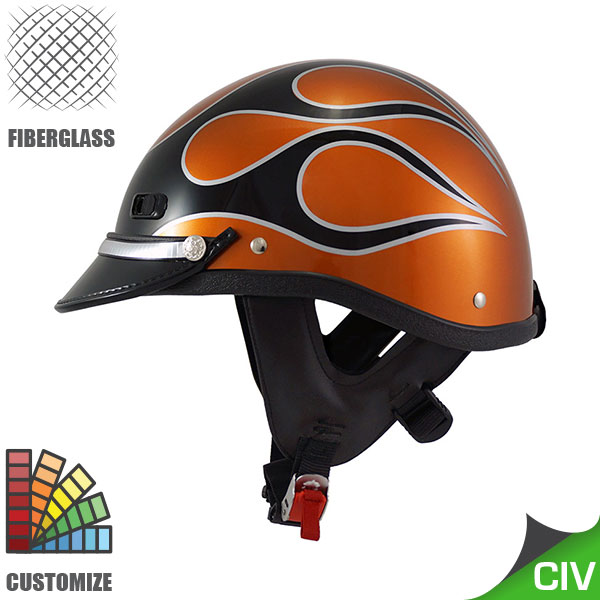 Seer S1608 Custom Flame Fiberglass Motorcycle Helmet