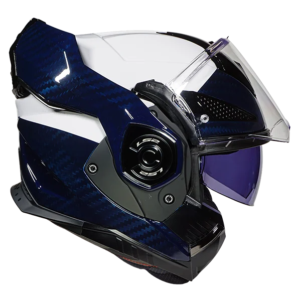 
LS2 Advant X Carbon Police Helmet – White / Blue Carbon