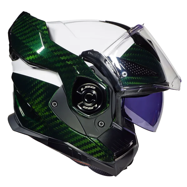 
LS2 Advant X Carbon Police Helmet – White / Green Carbon